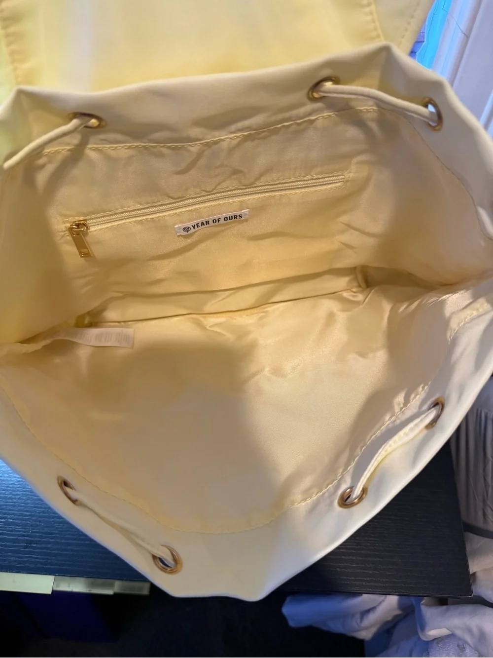Year of Ours Yellow Nylon Backpack, NWT